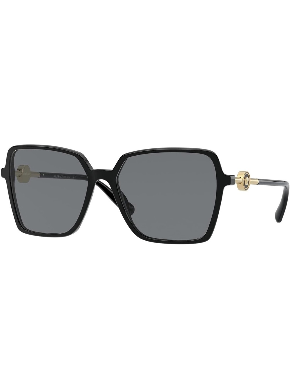 Versace Black Square Sunglasses with Gold Accents